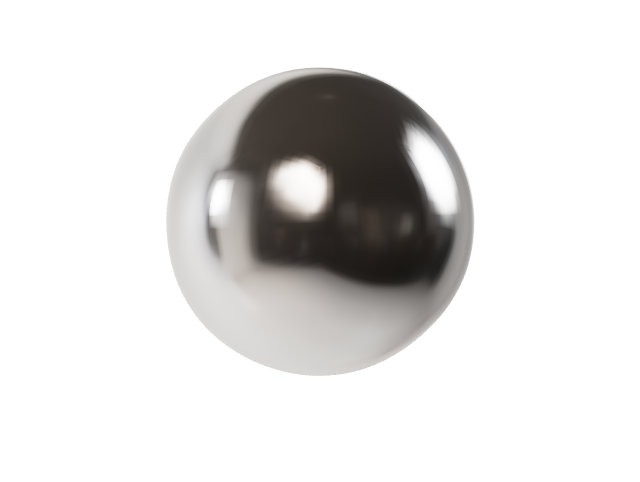 A floating orb of polished, imperfect silver